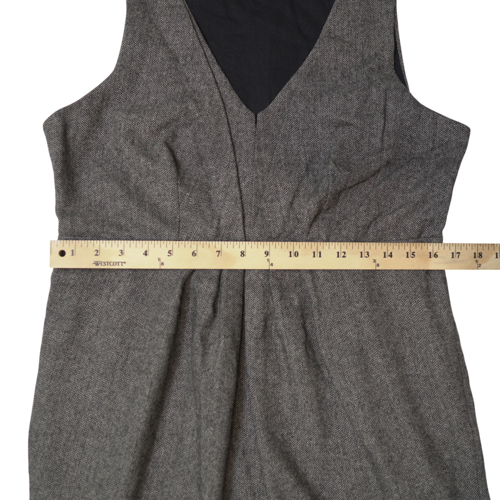 Silence + Noise Gray Herringbone Sheath Dress Wool Blend Size 12 - Picture 10 of 12